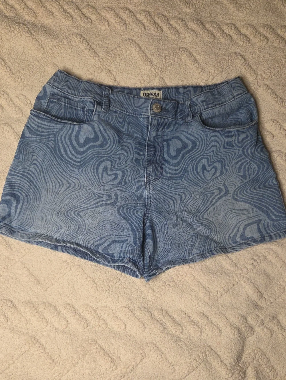 OshKosh B'gosh Light Blue Swirl-Print Denim Shorts